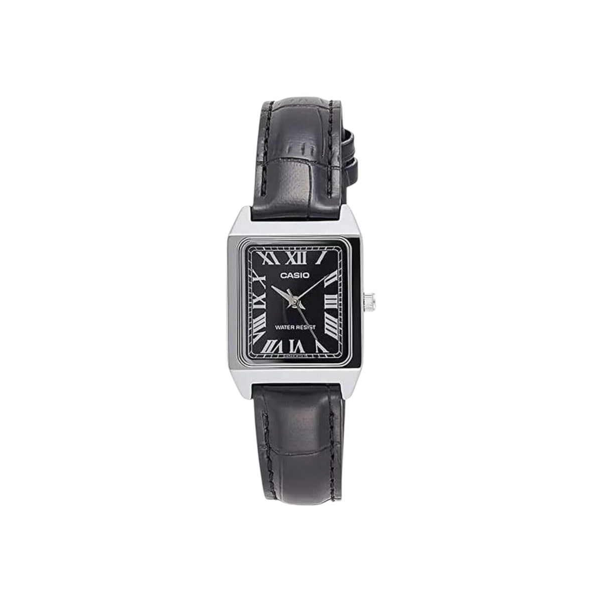 Casio LTP-V007L-1B Women's Rectangular Leather Strap Roman Black…