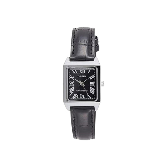 Casio LTP-V007L-1B Women's Rectangular Leather Strap Roman Black…