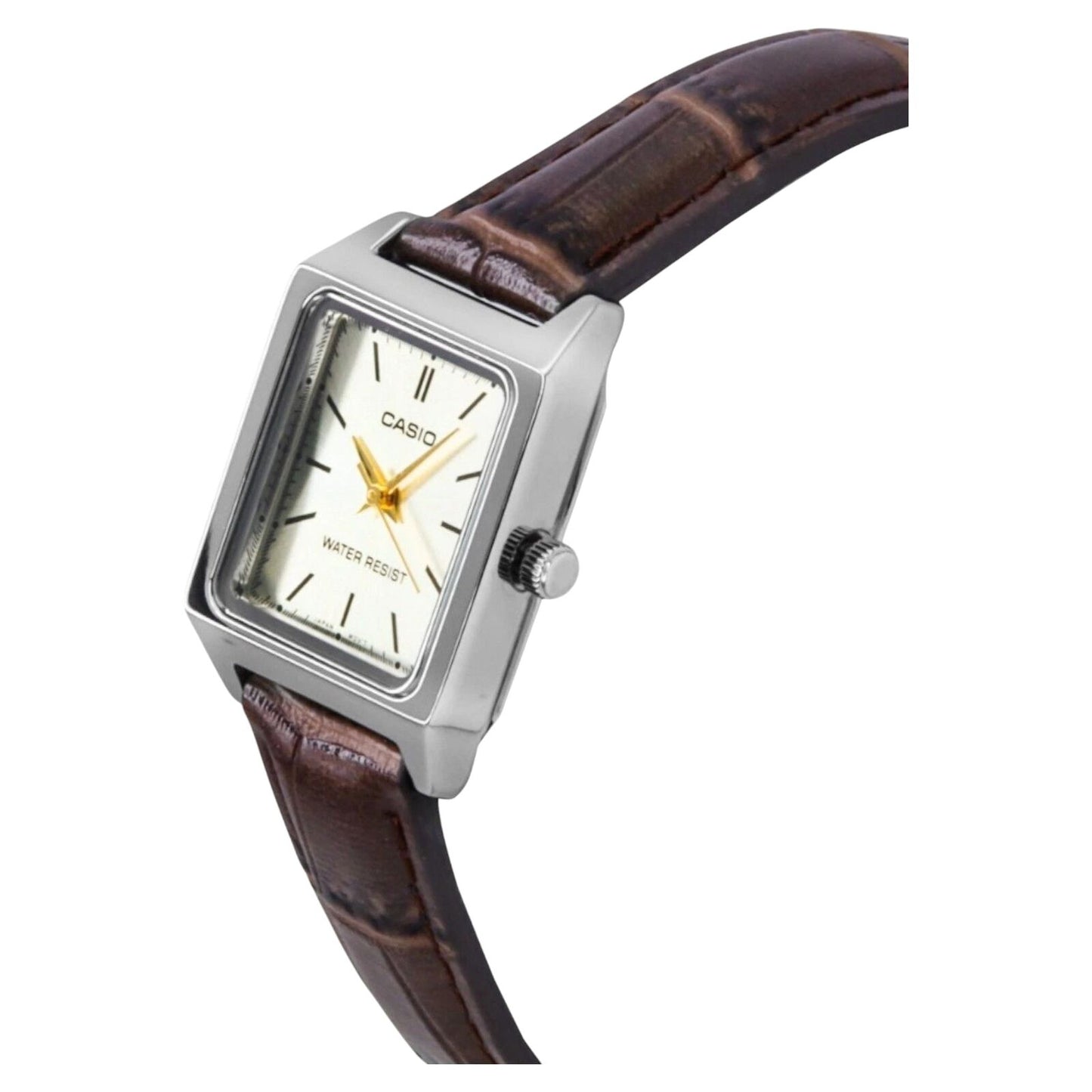 Casio LTP-V007L-9E Womens Analogue Watch Gold Dial Leather Band...