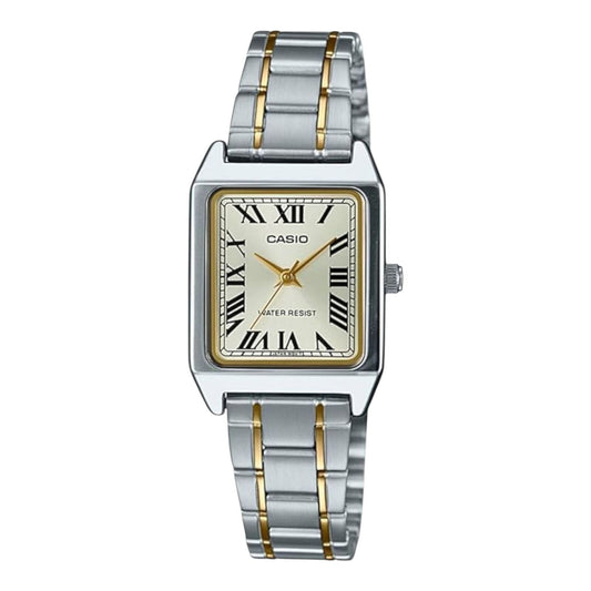 Casio LTP-V007SG-9B Womens Watch Two Tone Gold Dial Steel Band...