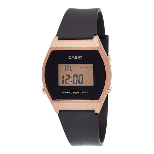 CASIO LW204-1A Unisex Rose Gold Digital Watch with Black Band