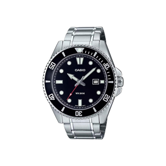 Casio MDV107D-1A1 Analog Silver Strap Unisex Adult Watch, Black…