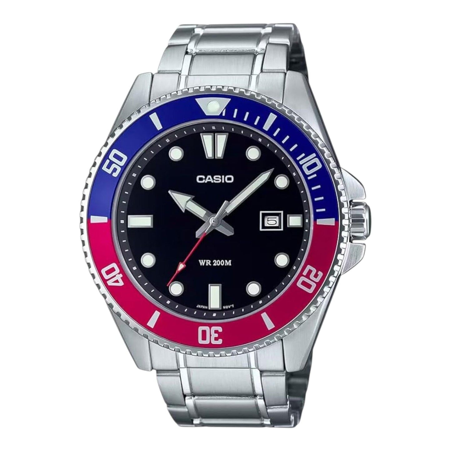 Casio MDV107D-1A3V Marine Sport Black Dial 200M Analog Diver