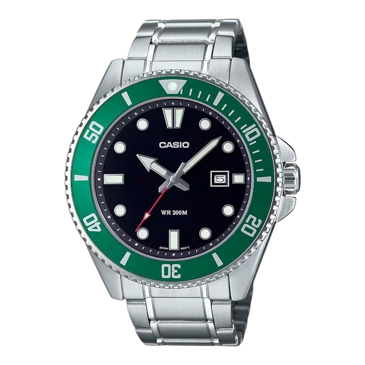 Casio MDV107D-3AV Green Dial Stainless Steel 200M Diver Style...