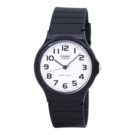 Casio MQ-24-7B2 Mens Analogue Watch Black Resin Band White Dial Casual Style
