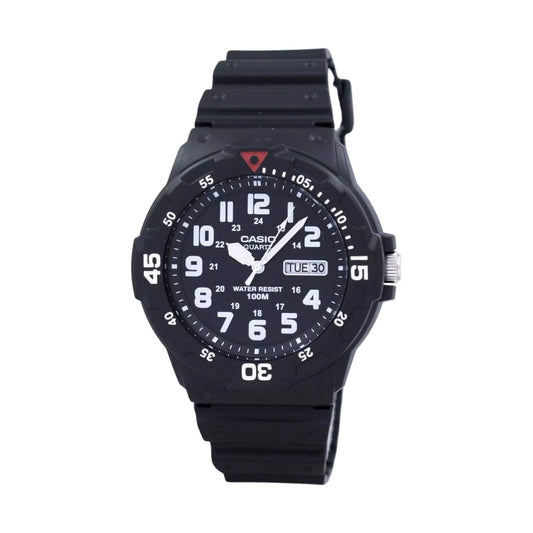 Casio Quartz Analog 100M Black Resin Strap MRW-200H-1BVDF Men's Watch