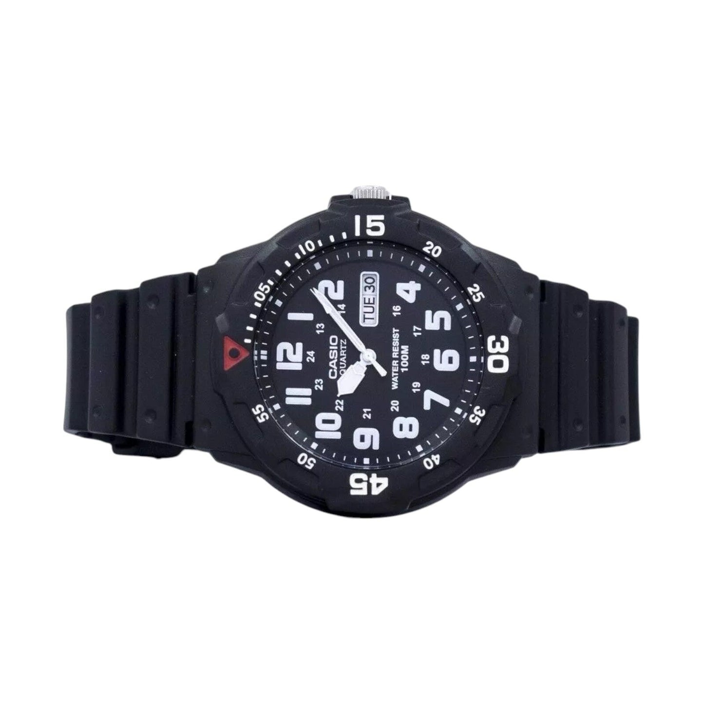 Casio Quartz Analog 100M Black Resin Strap MRW-200H-1BVDF Men's Watch