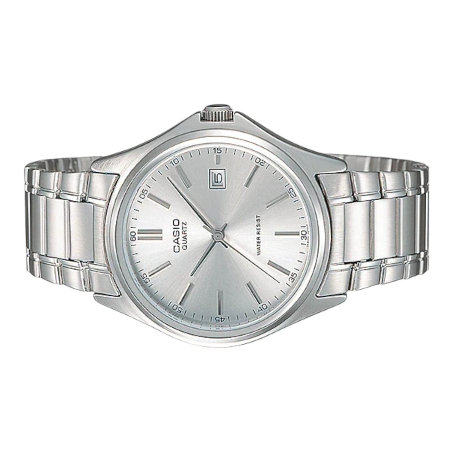 Casio MTP-1183A-7A Mens Analogue Watch White Dial Date Display Steel Band