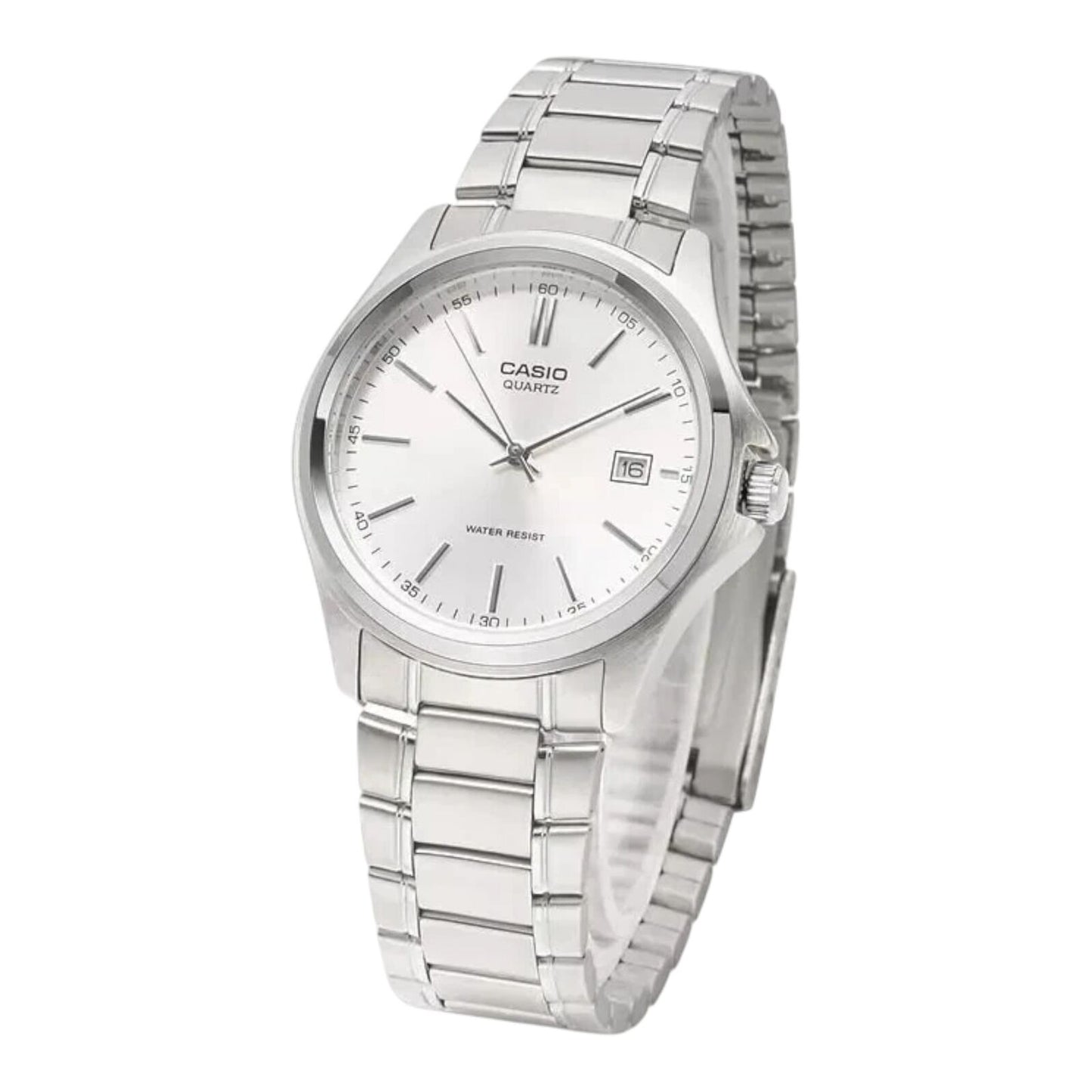 Casio MTP-1183A-7A Mens Analogue Watch White Dial Date Display Steel Band