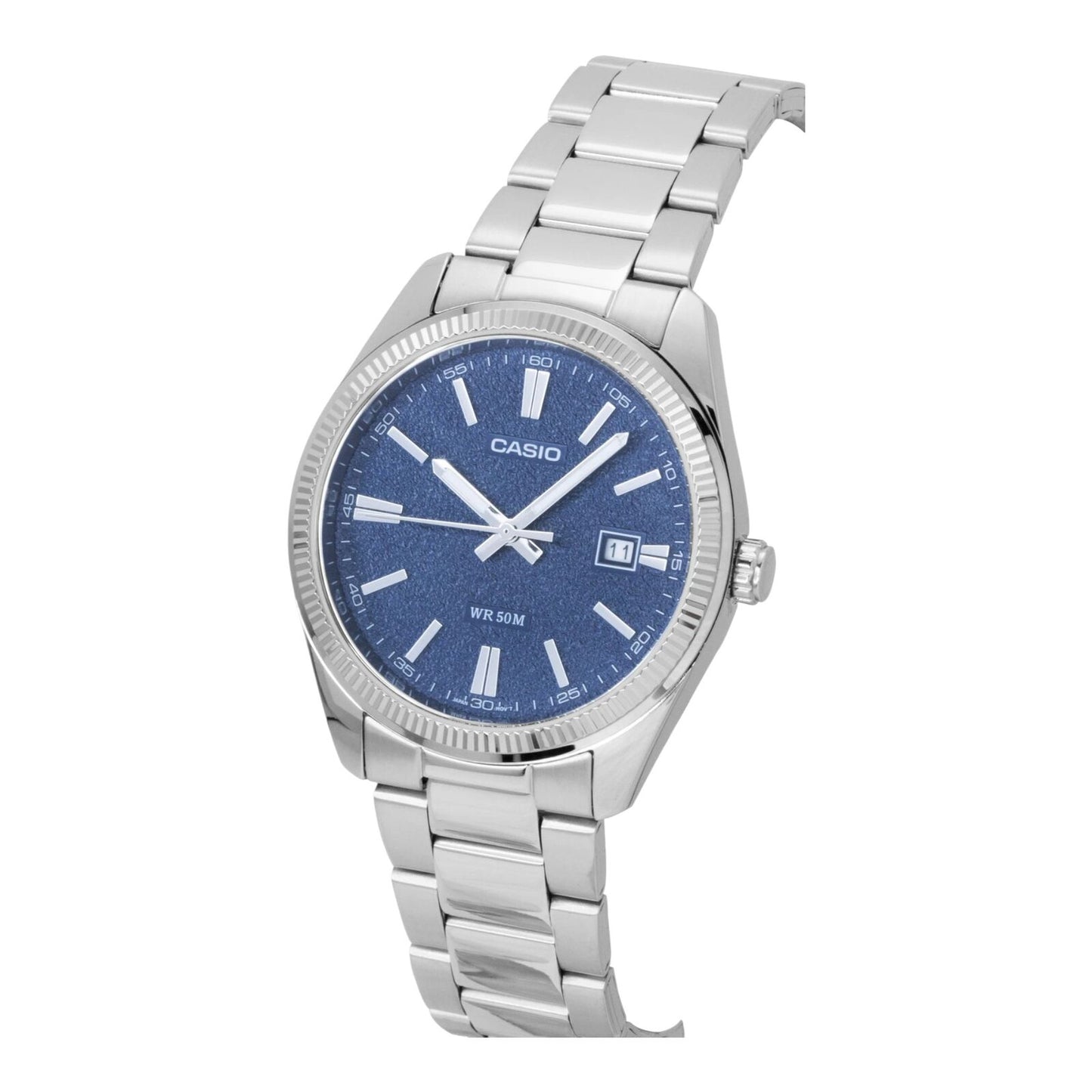 Casio MTP-1302DA-2A1V Mens Blue Dial Stainless Steel Quartz Watch 50M