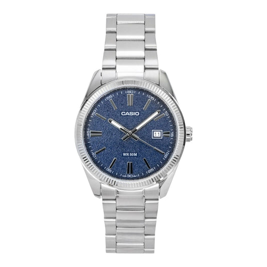 Casio MTP-1302DA-2A1V Mens Blue Dial Stainless Steel Quartz Watch 50M