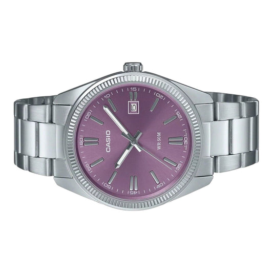 Casio Men's Watch MTP-1302PD-6AVEF Lavender Purple Sunray Dial Steel Quartz 38mm