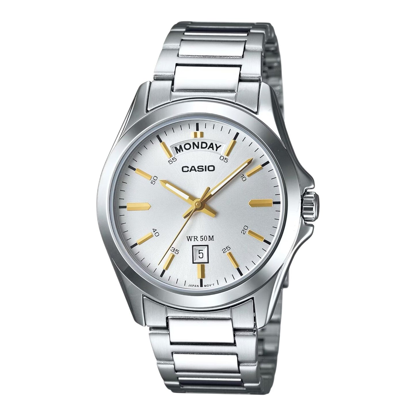 Casio MTP-1370D-7A2V Mens Analog Watch Stainless Steel Band Day...