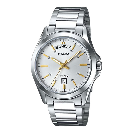 Casio MTP-1370D-7A2V Mens Analog Watch Stainless Steel Band Day...
