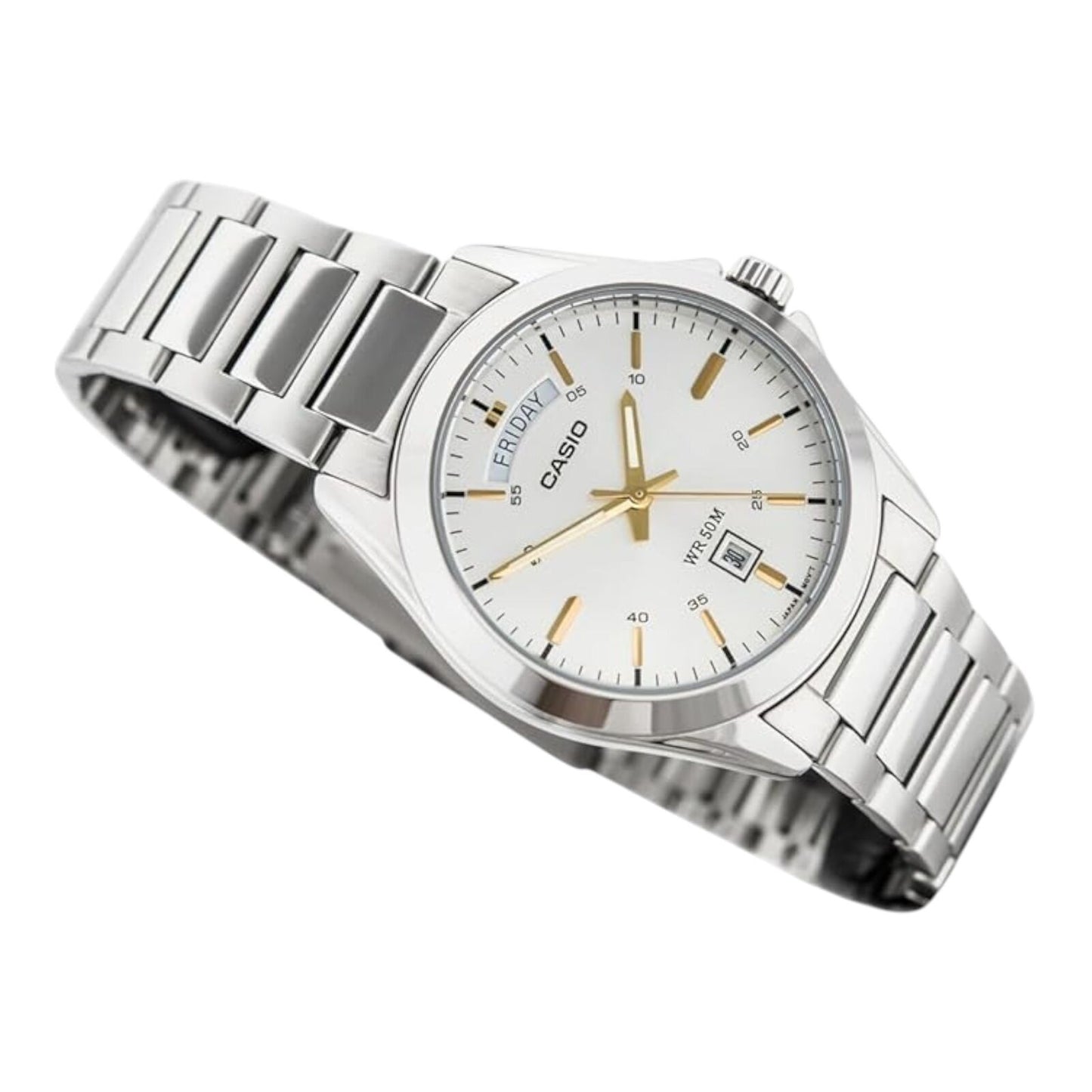 Casio MTP-1370D-7A2V Mens Analog Watch Stainless Steel Band Day...