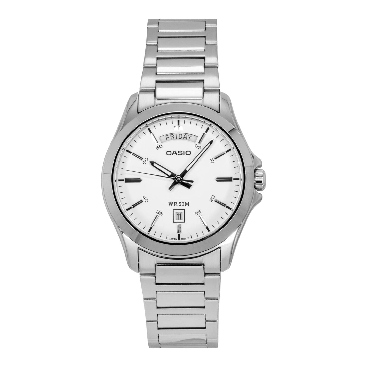 Casio MTP-1370D-7A Mens White Dial Stainless Steel Watch 50M Water...