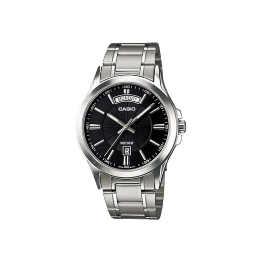 Casio MTP1381D-1A Analog Silver Strap Unisex Adult Watch, Black…