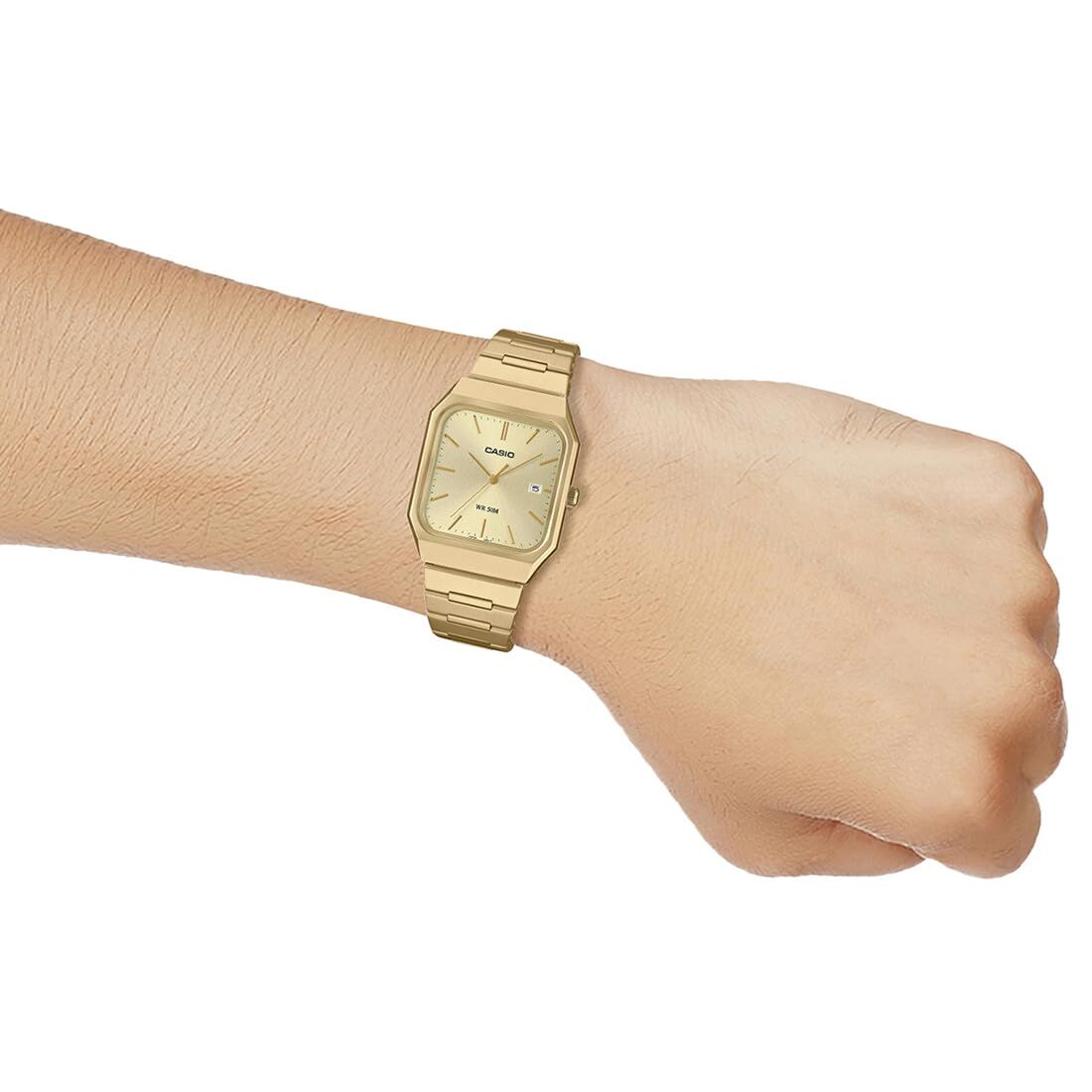 Casio MTP-B185G-9AV Mens Quartz Watch Gold Stainless Steel Date 50M