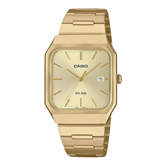 Casio MTP-B185G-9AV Mens Quartz Watch Gold Stainless Steel Date 50M