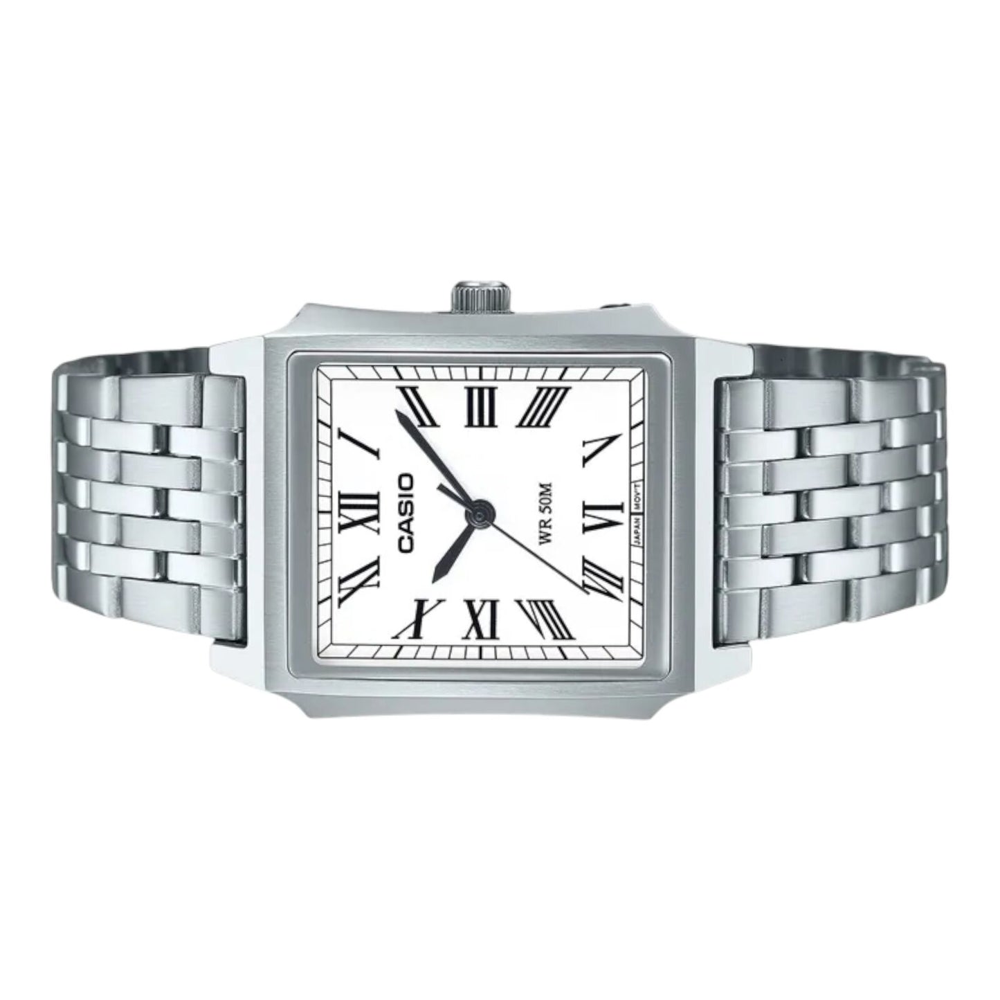 Casio MTP-B190D-7BV Mens Quartz Watch Silver Dial Stainless Steel 50M