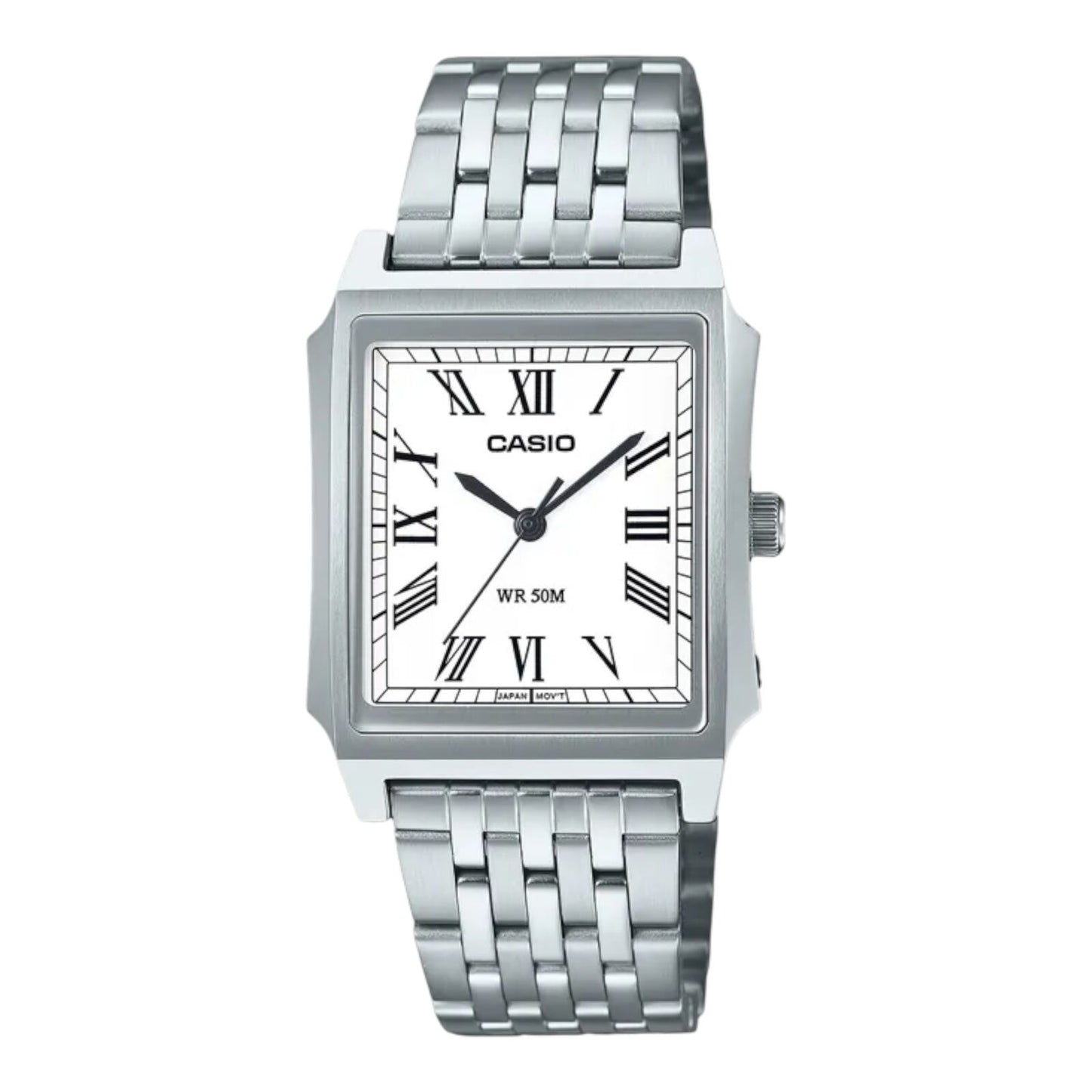 Casio MTP-B190D-7BV Mens Quartz Watch Silver Dial Stainless Steel 50M