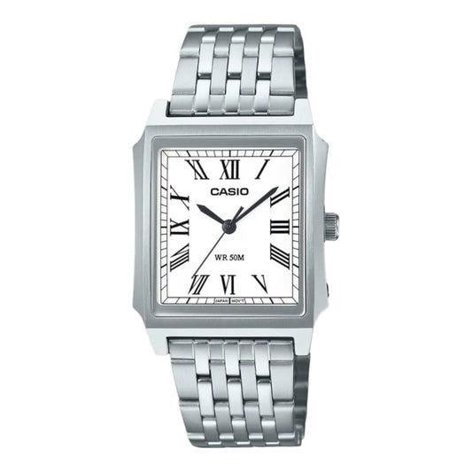 Casio MTP-B190D-7BV Mens Quartz Watch Silver Dial Stainless Steel 50M