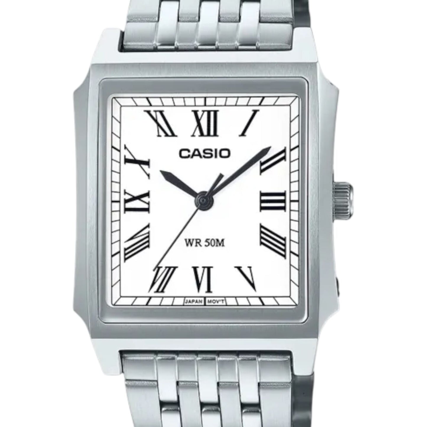 Casio MTP-B190D-7BV Mens Quartz Watch Silver Dial Stainless Steel 50M