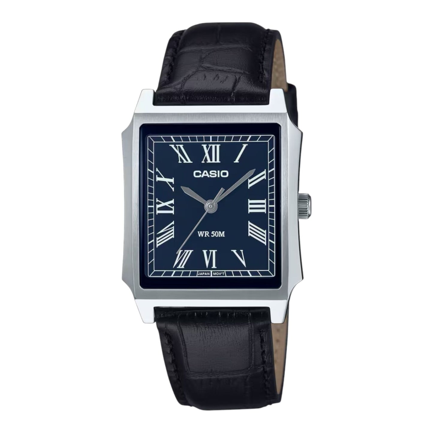 Casio MTP-B190L-2BV Mens Analog Watch Brown Leather Band Blue Dial...