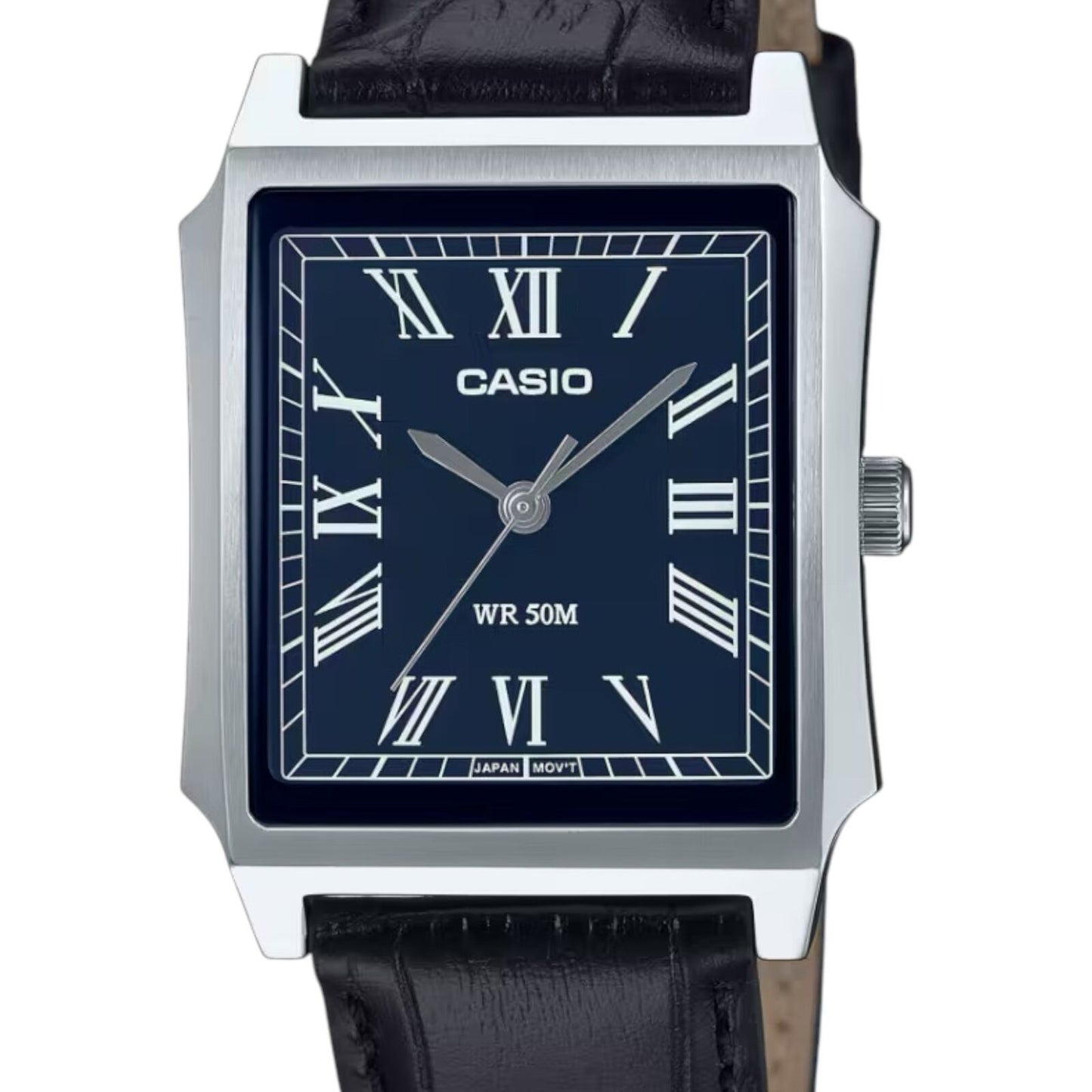 Casio MTP-B190L-2BV Mens Analog Watch Brown Leather Band Blue Dial...