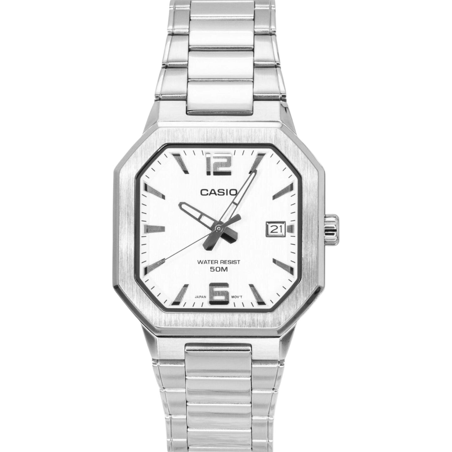Casio MTP-B195D-7AV Mens Watch Champagne Dial Stainless Steel Bracelet Date 50m