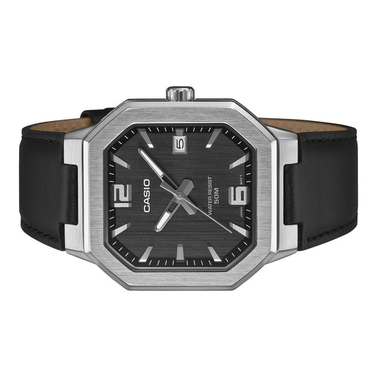 Casio MTP-B195L-1AV Mens Watch Stainless Steel Case Leather Band Date 50m WR