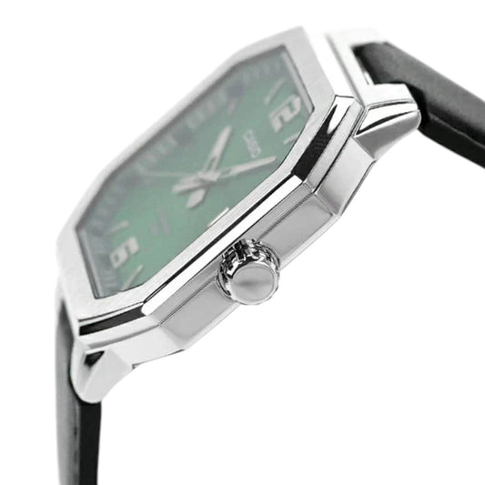 Casio MTP-B195L-3AV Mens Watch Stainless Steel Case Leather Band Date 50m