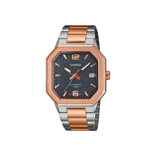 Casio MTP-B195RG-2AV Mens Watch Blue Dial Rose Gold Steel Bracelet...