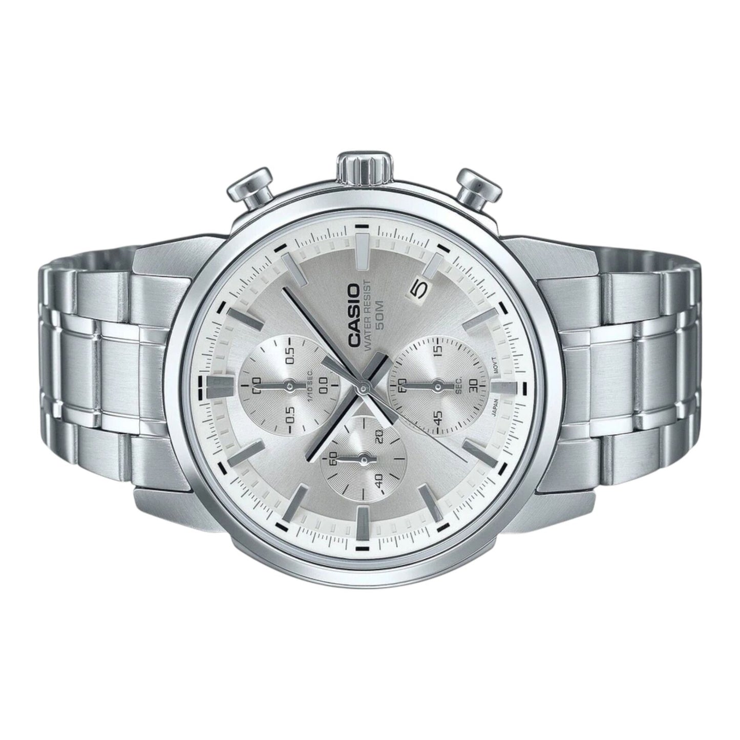 Casio MTP-E510D-7AV Mens Chronograph Silver Dial Stainless Steel...