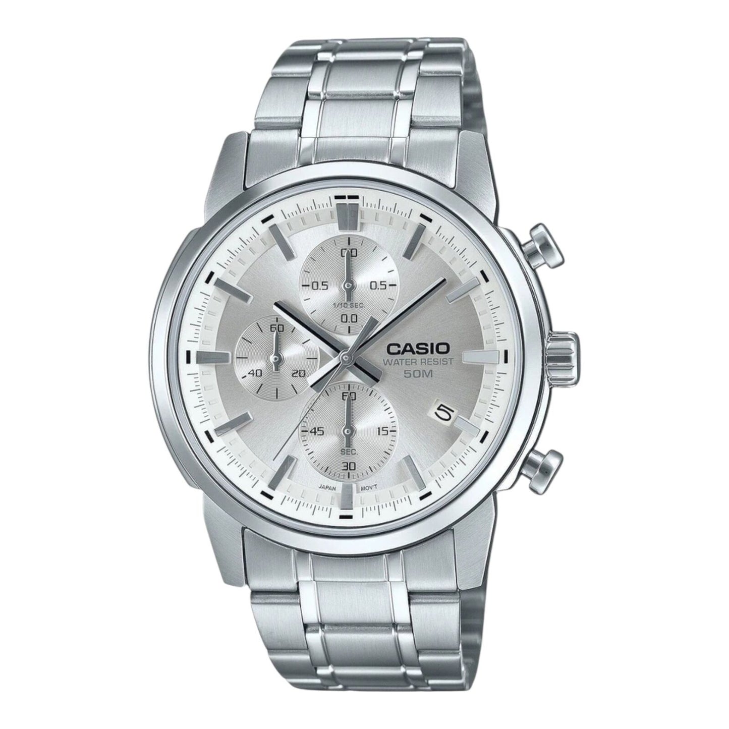 Casio MTP-E510D-7AV Mens Chronograph Silver Dial Stainless Steel...