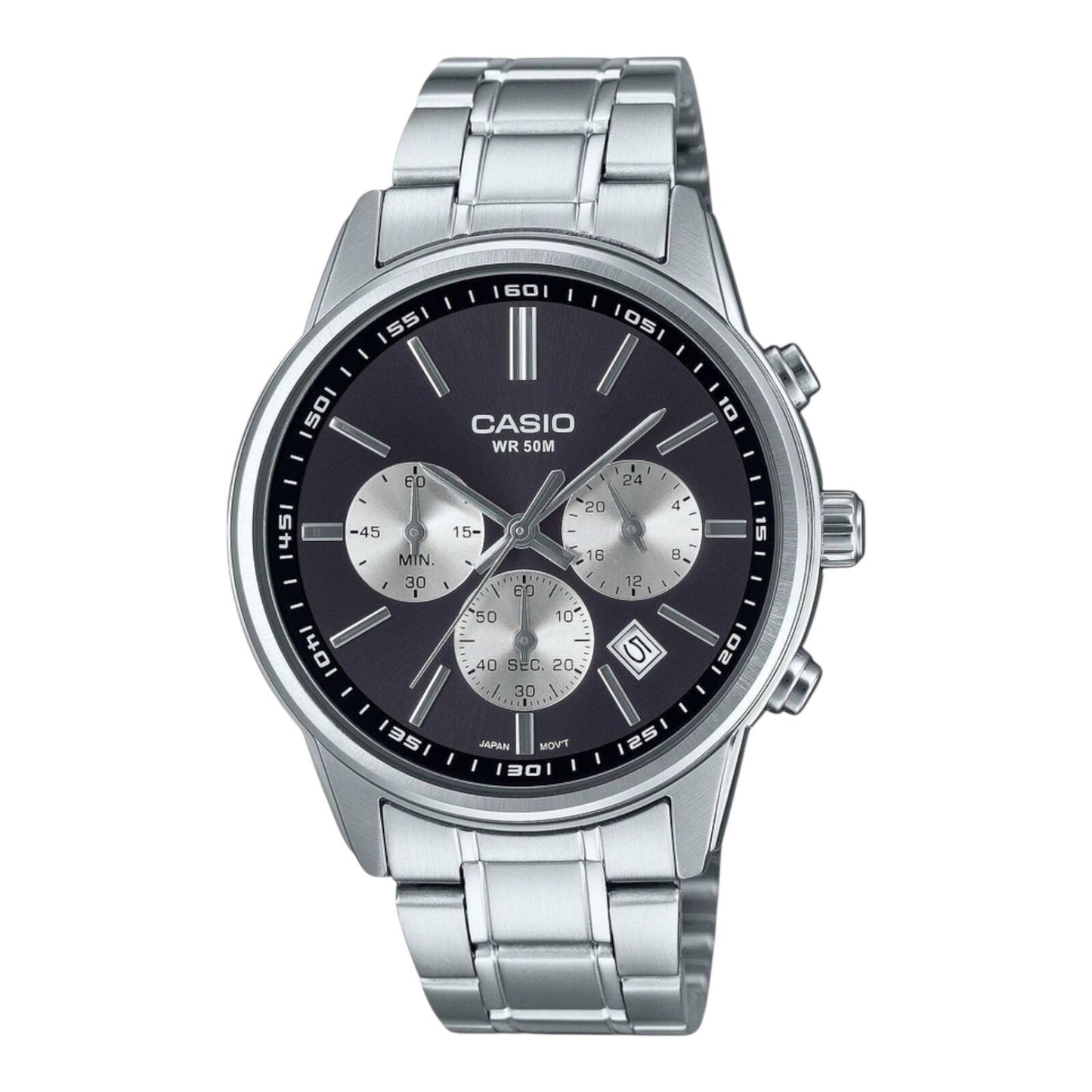 Casio MTP-E515D-1AV Mens Chronograph Grey Dial Stainless Steel...