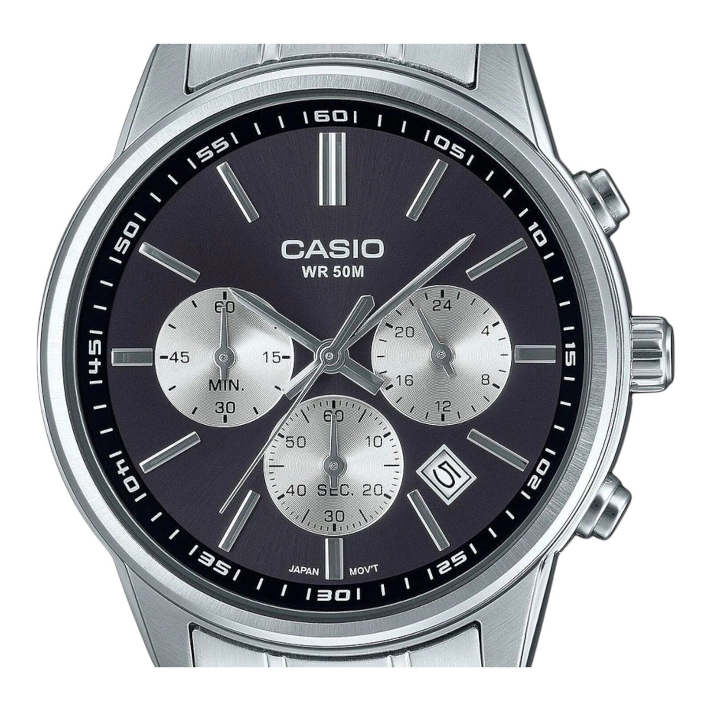 Casio MTP-E515D-1AV Mens Chronograph Grey Dial Stainless Steel...