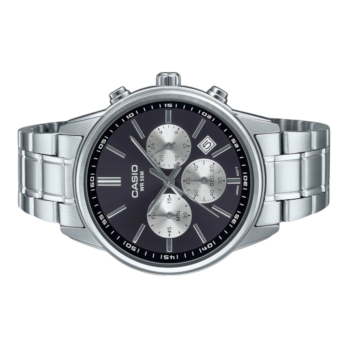 Casio MTP-E515D-1AV Mens Chronograph Grey Dial Stainless Steel...