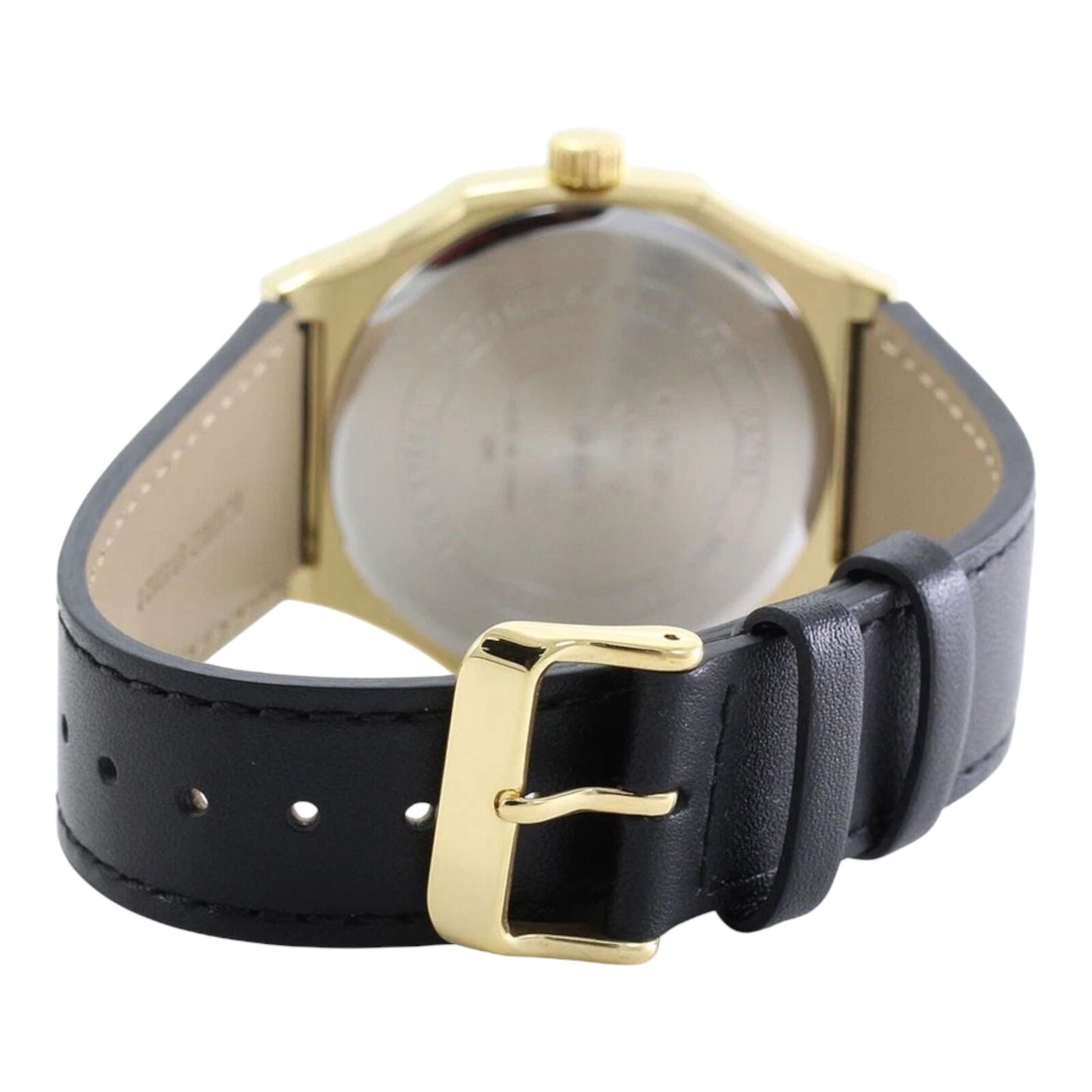 Casio MTP-E735GL-1AV Mens Watch Black Dial Gold Case Leather Strap...