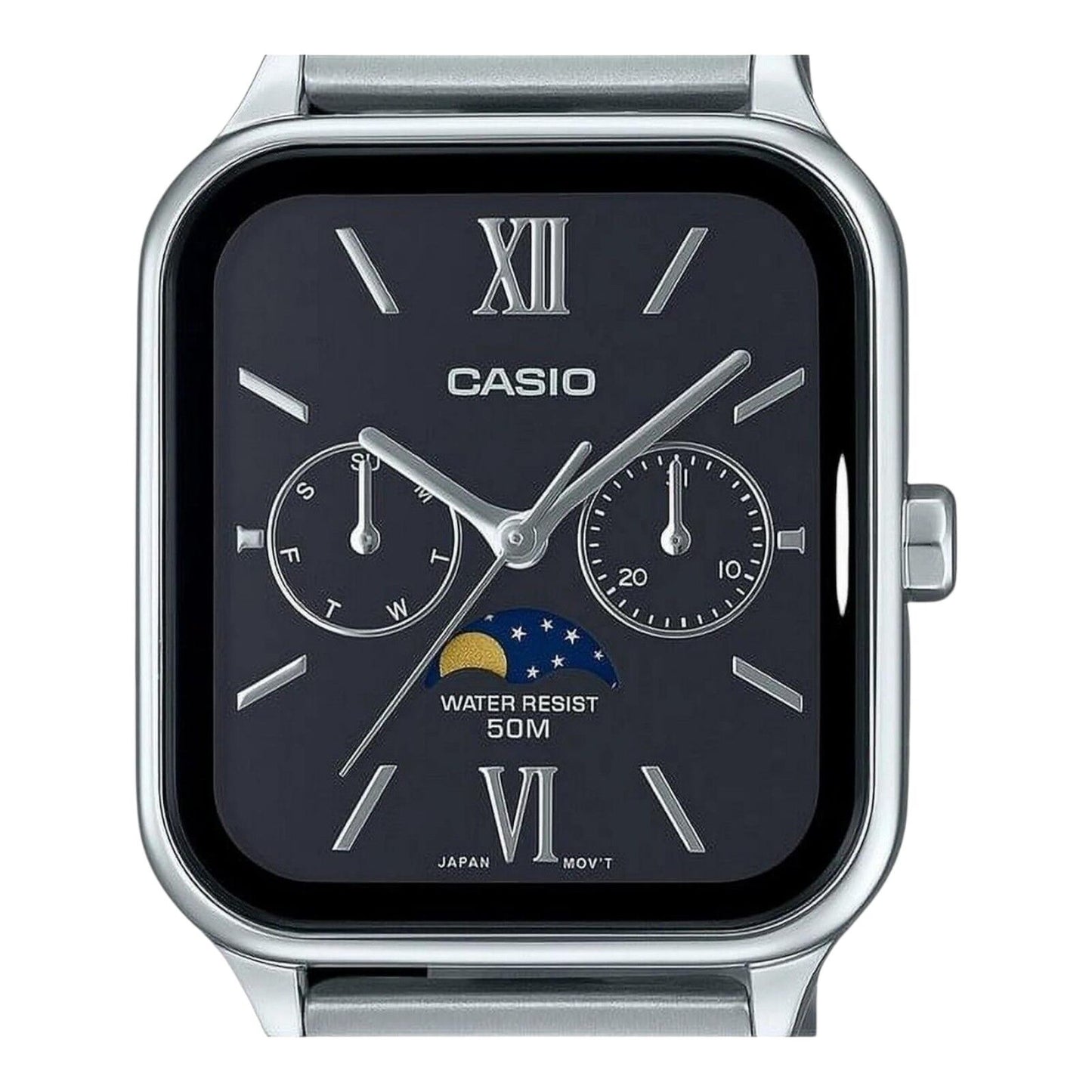 Casio MTP-M305D-1A Moon Phase Black Dial Quartz Analog Men’s...