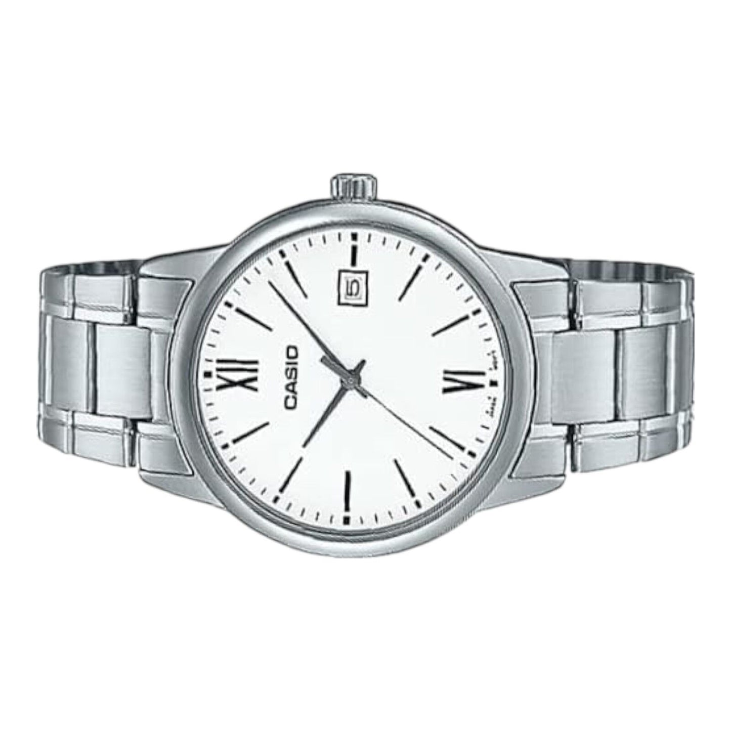 Casio Men’s MTP-V002D-7B3 Stainless Steel Dress Watch Date Display Silver Dial