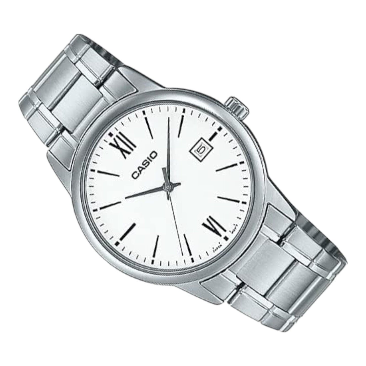 Casio Men’s MTP-V002D-7B3 Stainless Steel Dress Watch Date Display Silver Dial