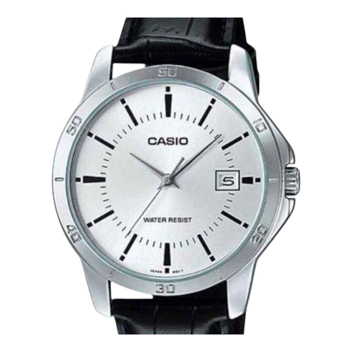 Casio MTP-V004L-7AUDF Mens Watch White Dial Leather Strap Date Display