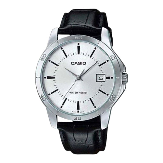Casio MTP-V004L-7AUDF Mens Watch White Dial Leather Strap Date Display