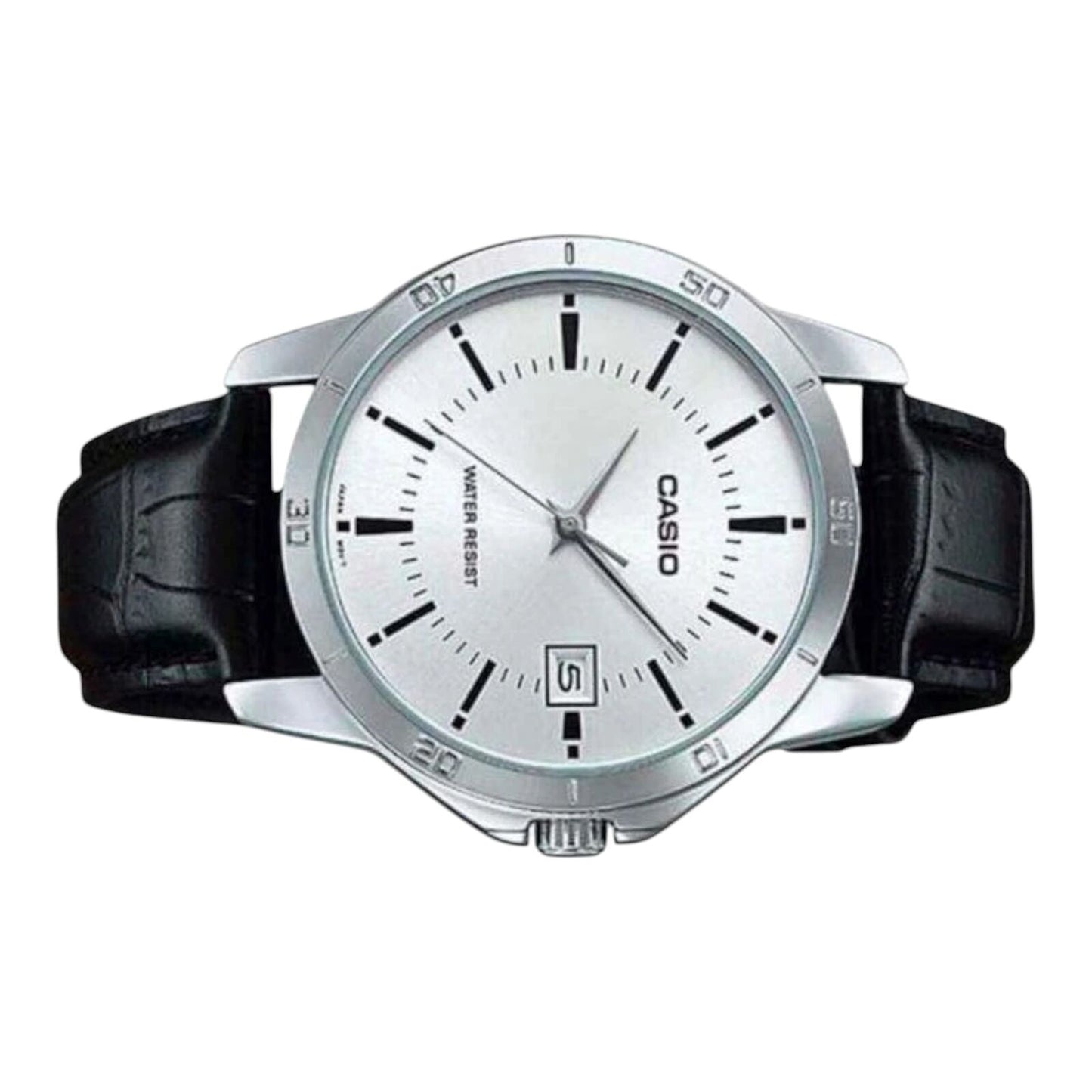 Casio MTP-V004L-7AUDF Mens Watch White Dial Leather Strap Date Display