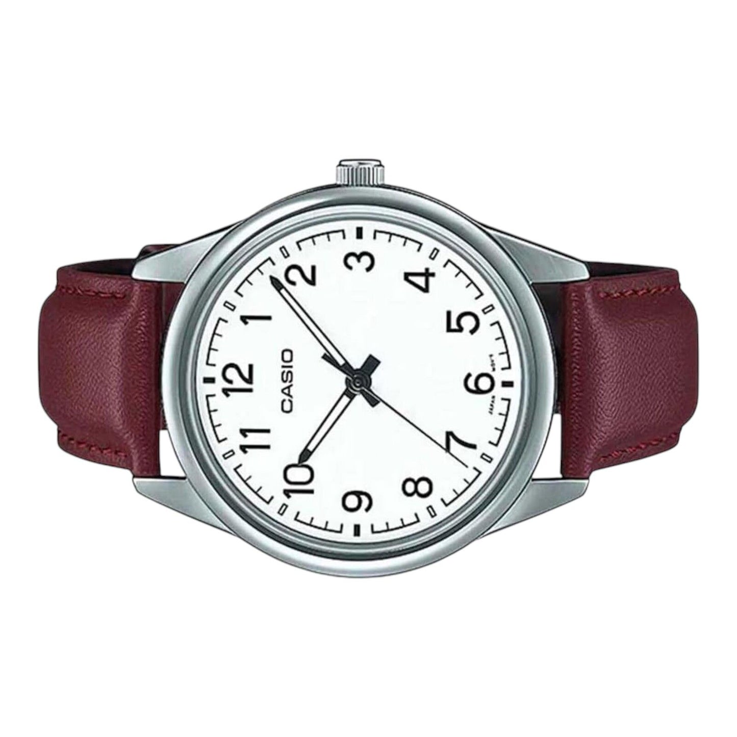 Casio MTP-V005L-7B4 Unisex Analog Watch Burgundy Leather Band
