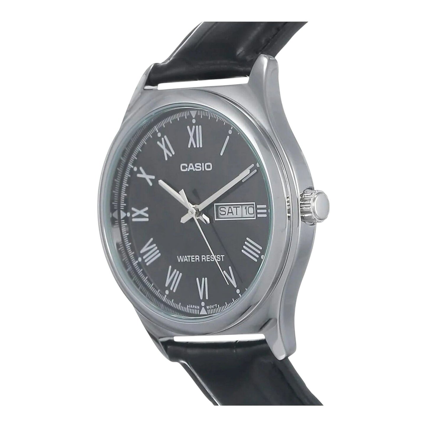 Casio MTP-V006L-1BUDF Men's Analog Quartz Black Leather Band Dial Date Watch