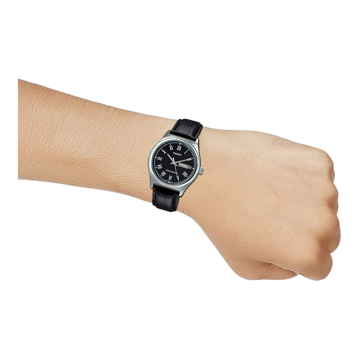 Casio MTP-V006L-1BUDF Men's Analog Quartz Black Leather Band Dial Date Watch