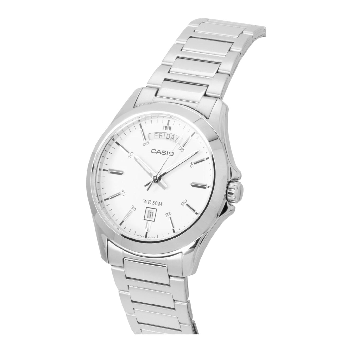 Casio MTP-1370D-7A Mens White Dial Stainless Steel Watch 50M Water...