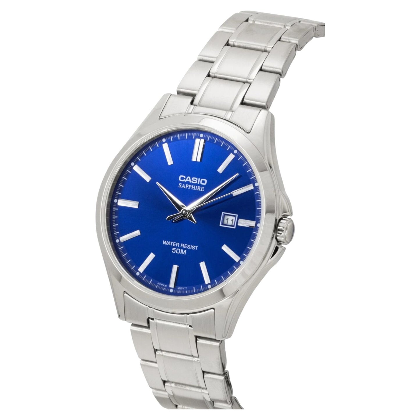 Casio MTS-115D-2A1V Mens Analogue Watch Sapphire Crystal Blue Dial...